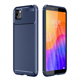 Coverup Carbon Fiber TPU Back Cover - Huawei Y5P Hoesje - Blauw