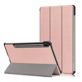 Tri-Fold Book Case Samsung Galaxy Tab S7 Hoesje - Rose Gold