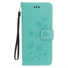 Coverup Bloemen & Vlinders Book Case - iPhone 12 Mini Hoesje - Mintgroen