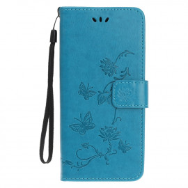 Bloemen Book Case iPhone 12 Pro Max Hoesje - Blauw