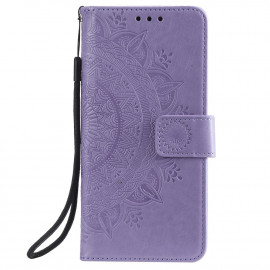 Bloemen Book Case Xiaomi Redmi Note 9T Hoesje - Paars
