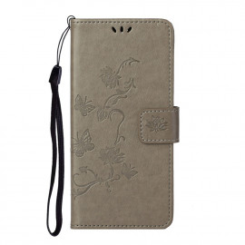 Coverup Bloemen & Vlinders Book Case - Samsung Galaxy S21 Hoesje - Grijs