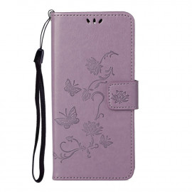 Coverup Bloemen & Vlinders Book Case - Samsung Galaxy S21 Hoesje - Paars