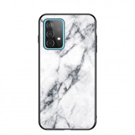 Marble Glass Back Cover - Samsung Galaxy A52 / A52s Hoesje - Wit