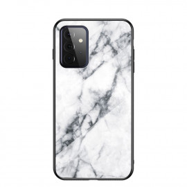 Coverup Marble Glass Back Cover - Samsung Galaxy A72 Hoesje - Wit