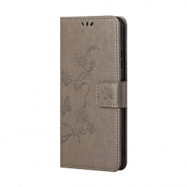 Coverup Bloemen & Vlinders Book Case - Xiaomi Redmi Note 10 5G Hoesje - Grijs