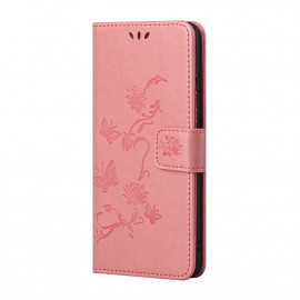 Coverup Bloemen & Vlinders Book Case - Xiaomi Redmi Note 10 5G Hoesje - Pink