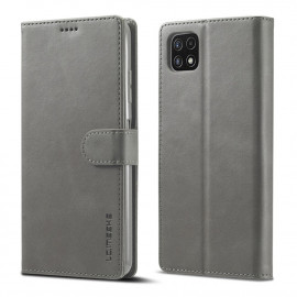 LC.IMEEKE Luxe Book Case - Samsung Galaxy A22 5G Hoesje - Grijs