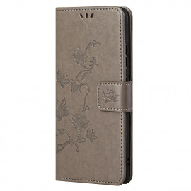 Coverup Bloemen & Vlinders Book Case - OnePlus Nord 2 Hoesje - Grijs