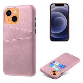 Dual Card Back Cover - iPhone 13 Mini Hoesje - Rose Gold