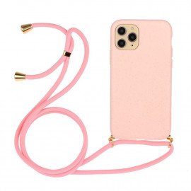Coverup TPU Back Cover met Koord - Biologisch Afbreekbaar - iPhone 13 Mini Hoesje - Pink