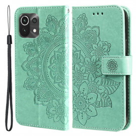 Bloemen Book Case - Xiaomi Mi 11 Lite (4G / 5G / NE) Hoesje - Groen