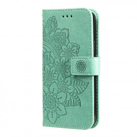 Bloemen Book Case Motorola Moto G60s Hoesje - Groen