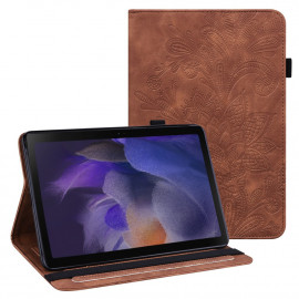 Bloemen Book Case - Samsung Galaxy Tab A8 10.5 (2021) Hoesje - Bruin