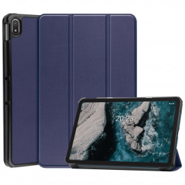 Tri-Fold Book Case met Wake/Sleep - Nokia T20 Hoesje - Blauw