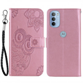 Uilen Book Case - Motorola Moto G31 / G41 Hoesje - Rose Gold