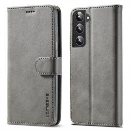 LC.IMEEKE Luxe Book Case - Samsung Galaxy S22 Plus Hoesje - Grijs