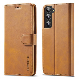 LC.IMEEKE Luxe Book Case - Samsung Galaxy S22 Plus Hoesje - Bruin