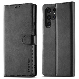 Luxe Book Case - Samsung Galaxy S22 Ultra Hoesje - Zwart