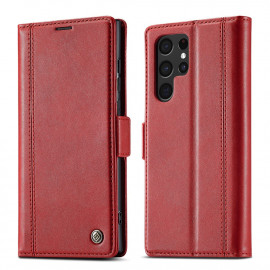 Classic Book Case - Samsung Galaxy S22 Ultra Hoesje - Rood