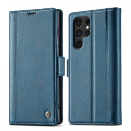 LC.IMEEKE Classic Book Case - Samsung Galaxy S22 Ultra Hoesje - Blauw