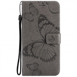 Coverup Vlinders Book Case - Motorola Moto E7i Power / E7 Power Hoesje - Grijs