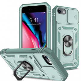 Coverup Ring Kickstand Back Cover met Camera Shield - iPhone SE (2022/2020), iPhone 8 / 7 Hoesje - Groen