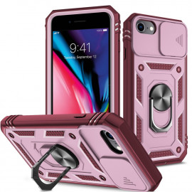 Coverup Ring Kickstand Back Cover met Camera Shield - iPhone SE (2022/2020), iPhone 8 / 7 Hoesje - Roze