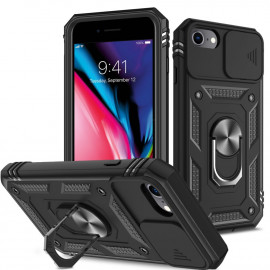 Coverup Ring Kickstand met Camera Shield - iPhone SE (2022/2020), iPhone 8 / 7 Hoesje - Zwart