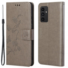 Coverup Bloemen & Vlinders Book Case - Samsung Galaxy A13 4G Hoesje - Grijs