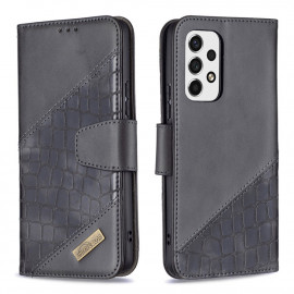 Croc Book Case - Samsung Galaxy A53 Hoesje - Zwart