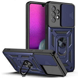 Ring Kickstand met Camera Shield - Samsung Galaxy A33 Hoesje - Blauw
