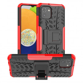 Rugged Kickstand Back Cover - Samsung Galaxy A03 Hoesje - Rood