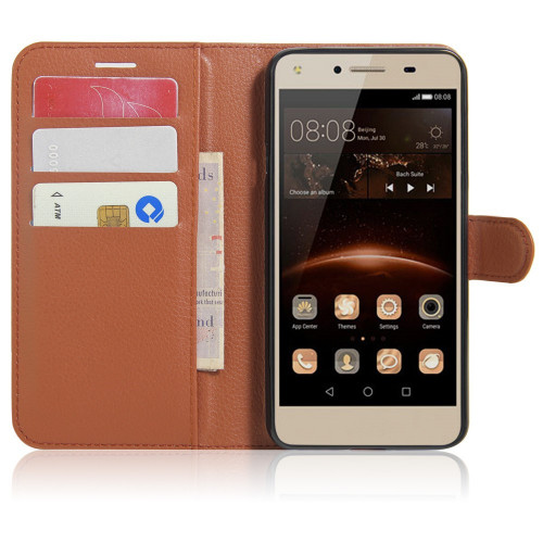 Book Case Hoesje Huawei Y5 II Y6 II Compact - Bruin | GSM-Hoesjes.be