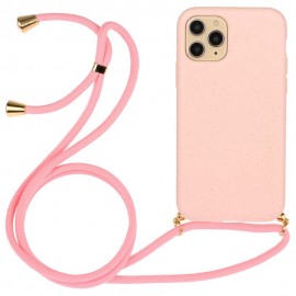 TPU Back Cover met Koord - iPhone 14 Pro Max Hoesje - Pink