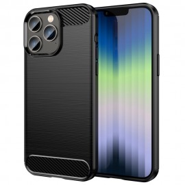 Armor Brushed TPU Back Cover - iPhone 14 Pro Max Hoesje - Zwart