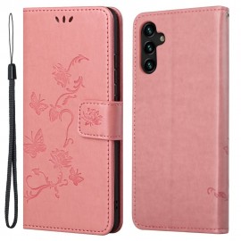 Coverup Bloemen & Vlinders Book Case - Samsung Galaxy A13 5G / A04s Hoesje - Roze