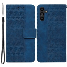 Geometric Book Case - Samsung Galaxy A13 5G / A04s Hoesje - Blauw