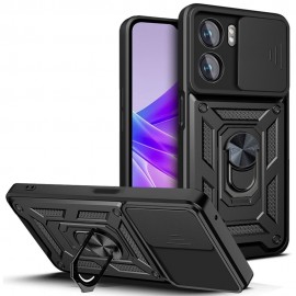 Coverup Ring Kickstand met Camera Shield - OPPO A57 / A77 Hoesje - Zwart