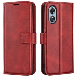 Deluxe Book Case - Oppo A17 Hoesje - Rood