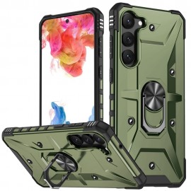 Coverup Heavy Duty Ring Kickstand Back Cover - Samsung Galaxy S23 Plus Hoesje - Army Green