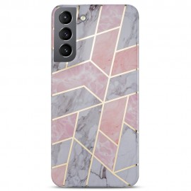 Marble Design Back Cover - Samsung Galaxy S23 Hoesje - Pink / Grijs
