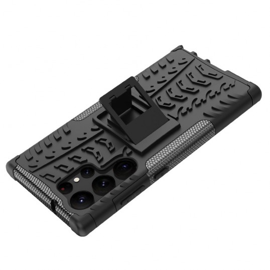 Coverup Rugged Kickstand Back Cover - Samsung Galaxy S23 Ultra Hoesje - Zwart