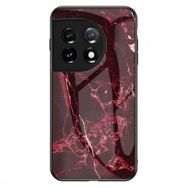 Marble Glass Back Cover - OnePlus 11 5G Hoesje - Rood