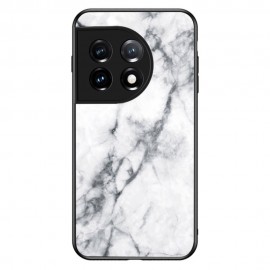 Marble Glass Back Cover - OnePlus 11 5G Hoesje - Wit