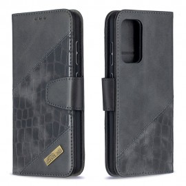 BINFEN Croco Book Case - Samsung Galaxy A52 / A52s Hoesje - Zwart