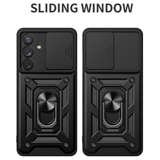 Coverup Armor Ring Kickstand Back Cover met Camera Shield - Samsung Galaxy A54 Hoesje - Rood