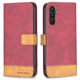 BINFEN Color Book Case - Samsung Galaxy A34 Hoesje - Rood