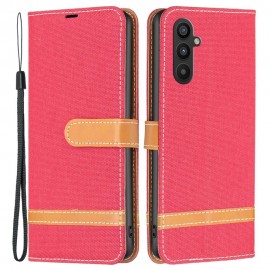Coverup Denim Book Case - Samsung Galaxy A34 Hoesje - Rood