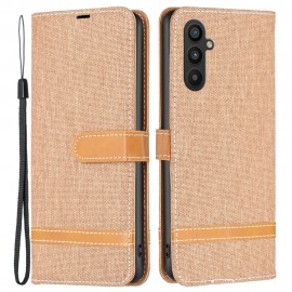 Coverup Denim Book Case - Samsung Galaxy A34 Hoesje - Bruin